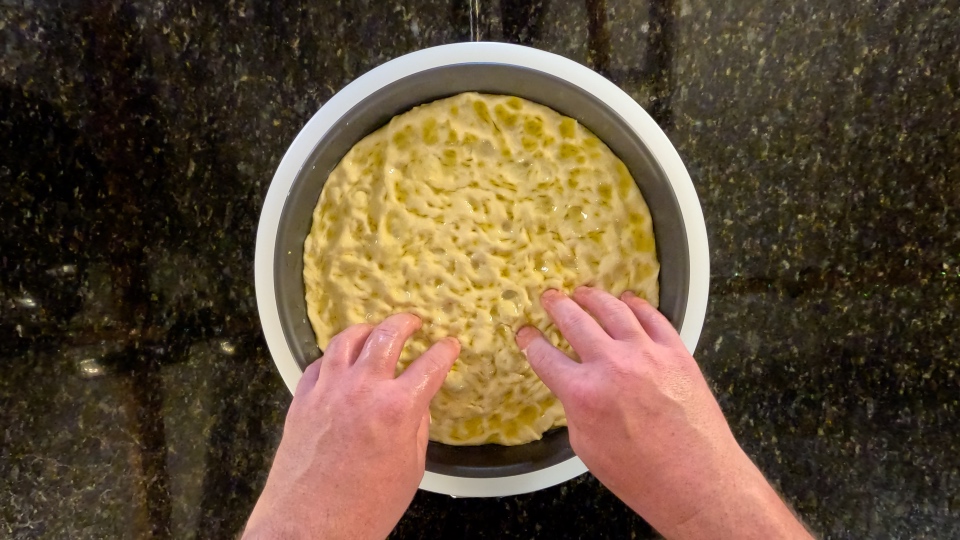 Spreading the dough