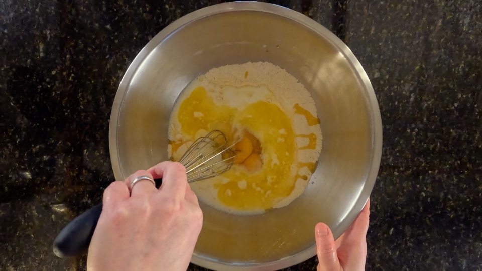 Mixing the wet ingredients