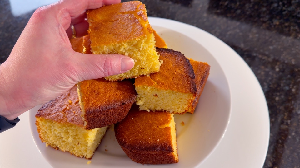 Stack of cornbread